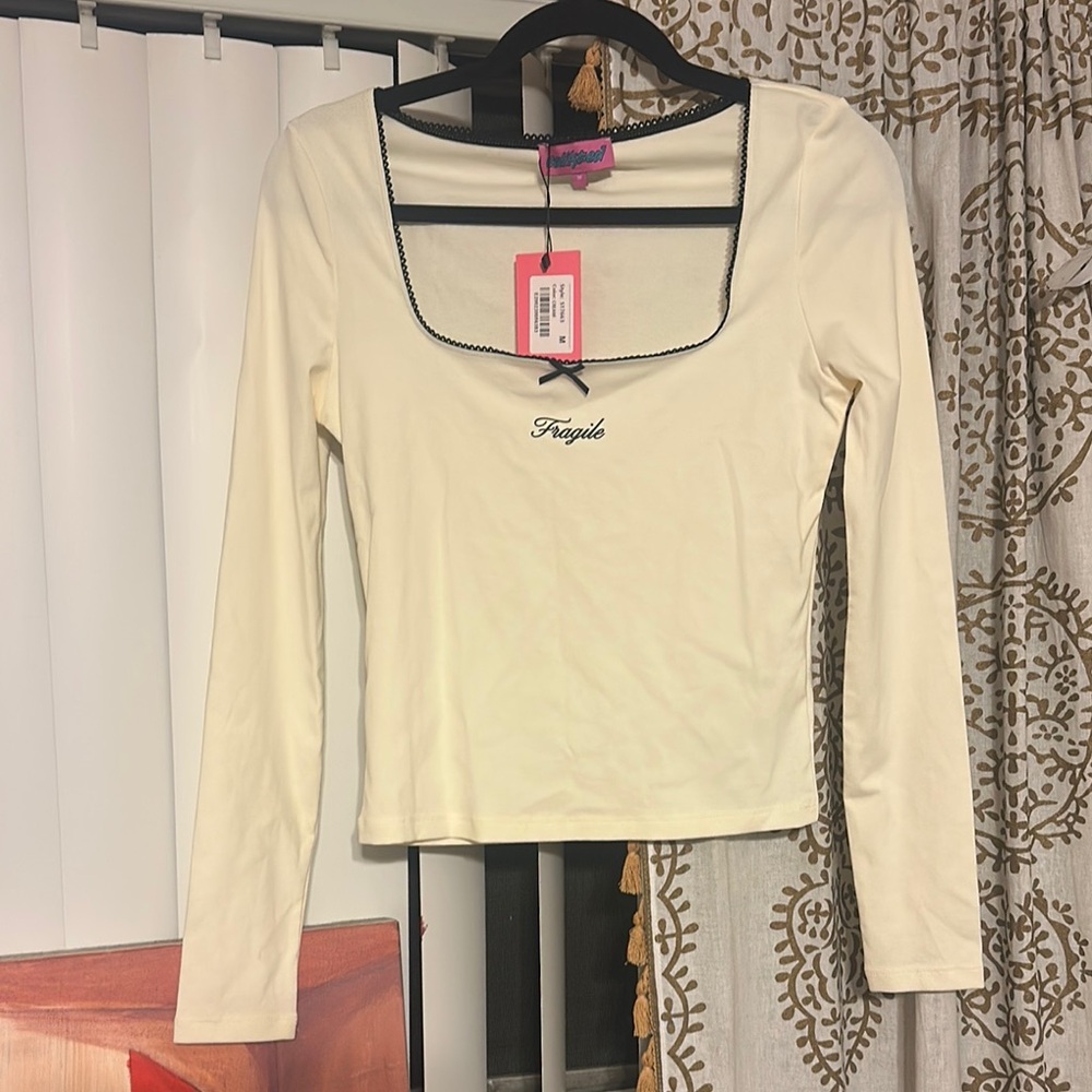 Edikted Cream Long Sleeve Top